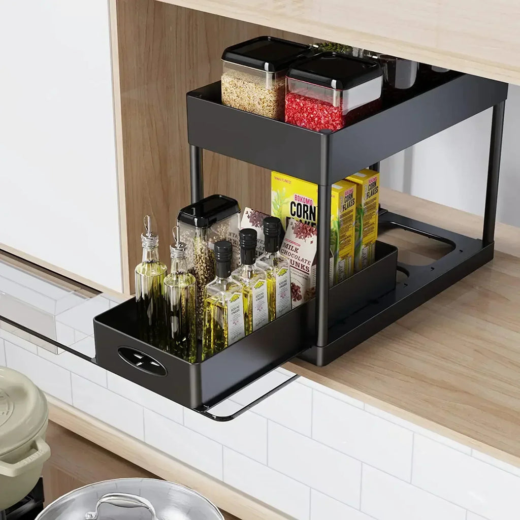 2-Tier Sliding Under Sink Organizer