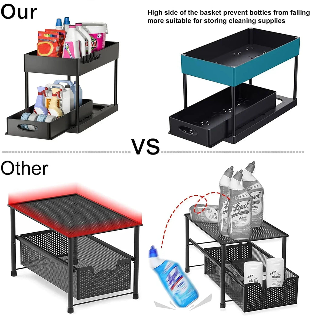 2-Tier Sliding Under Sink Organizer