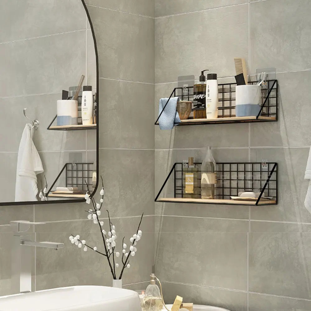No-Drill Wooden Spice Rack (Adhesive)