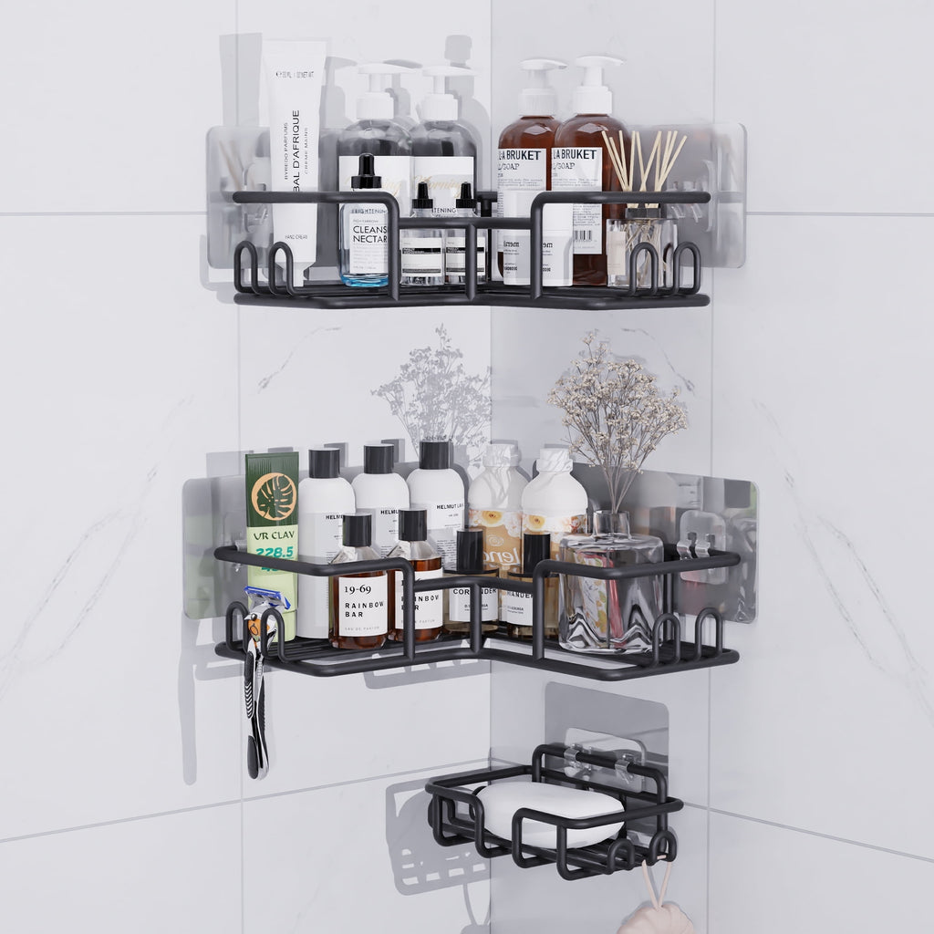 Adhesive Corner Shower Caddy (No Drill)