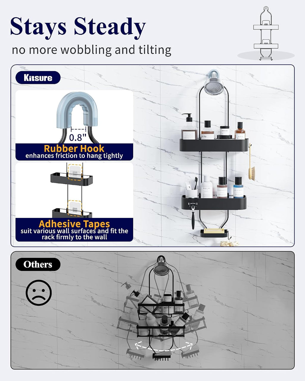 Black Hanging Shower Caddy