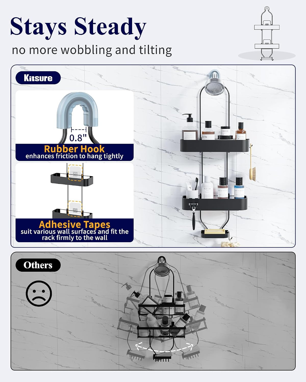 Black Hanging Shower Caddy