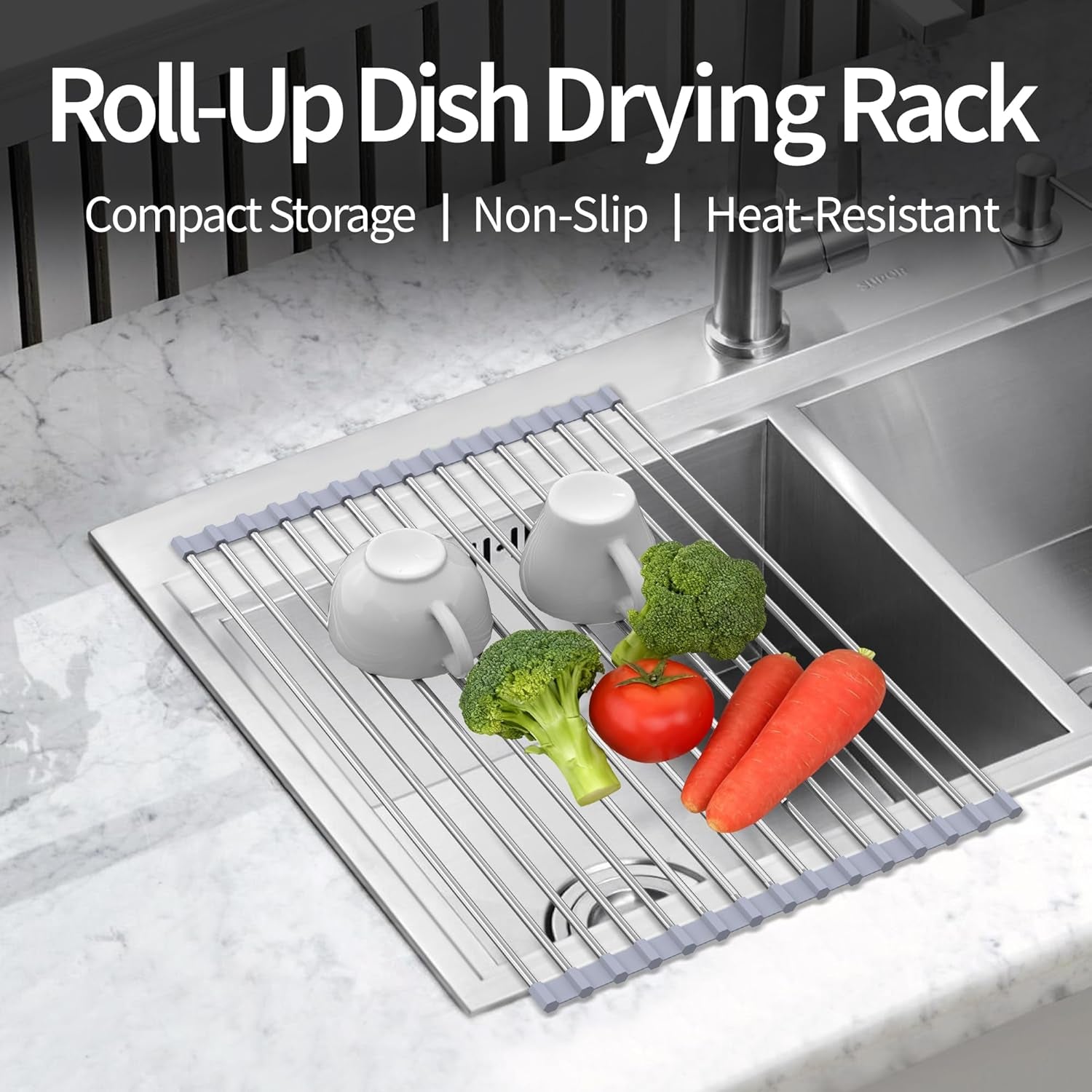 Drying Rack with Roll up & Over Sink 