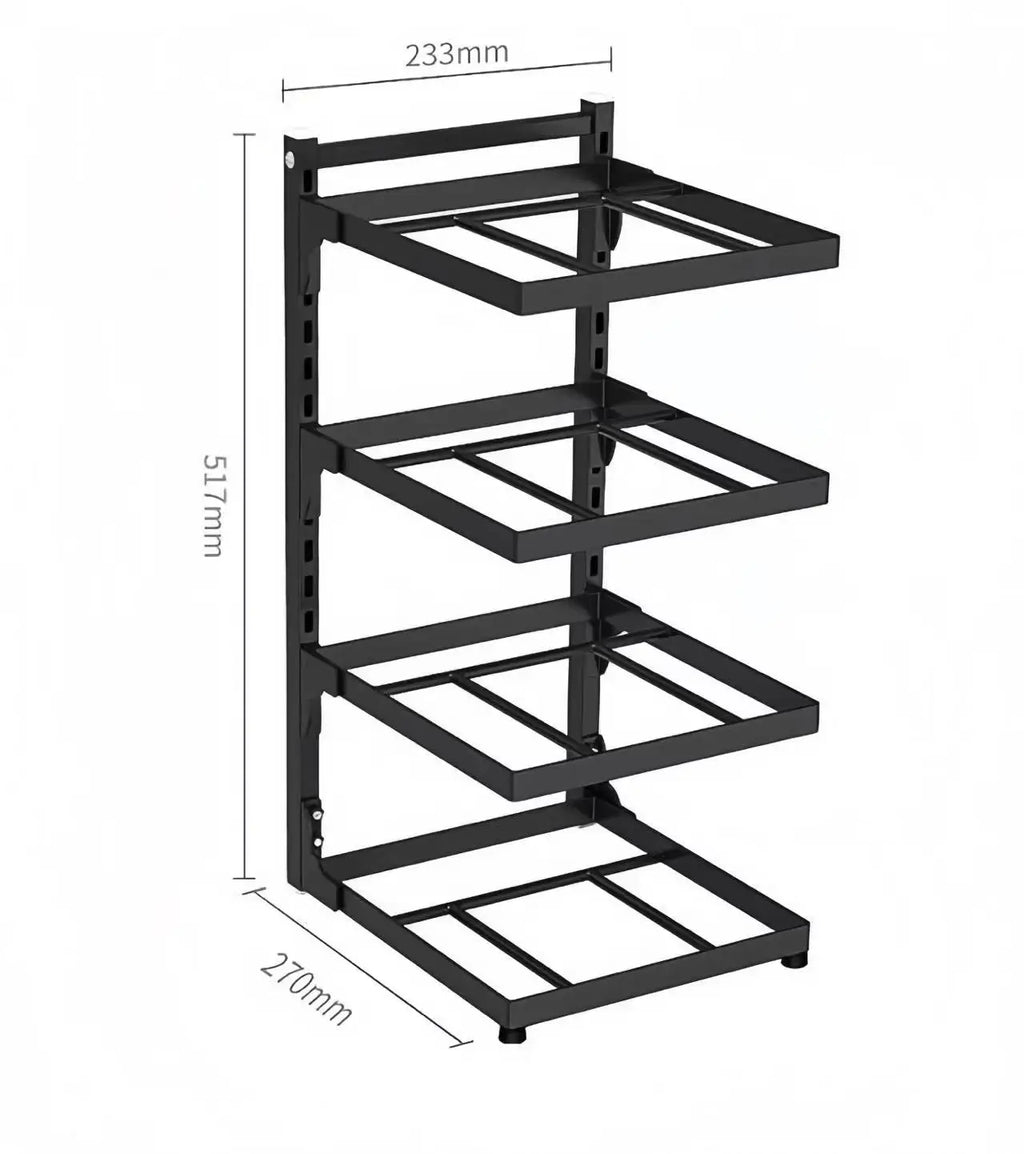 Adjustable 4-Tier Pot & Pan Storage Rack