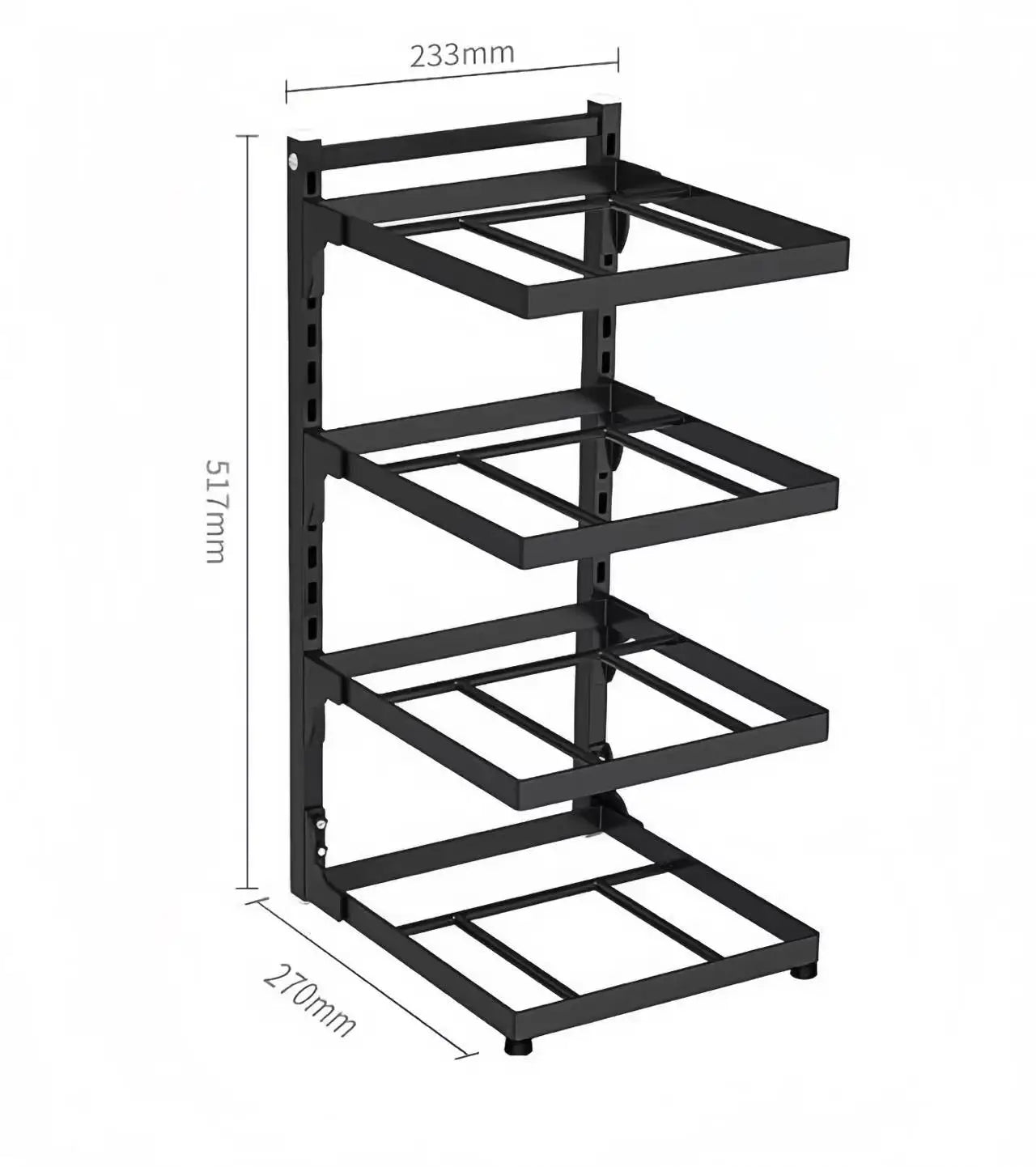 Adjustable 4-Tier Pot & Pan Storage Rack