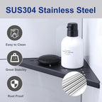 Black 10" Corner Shower Shelf