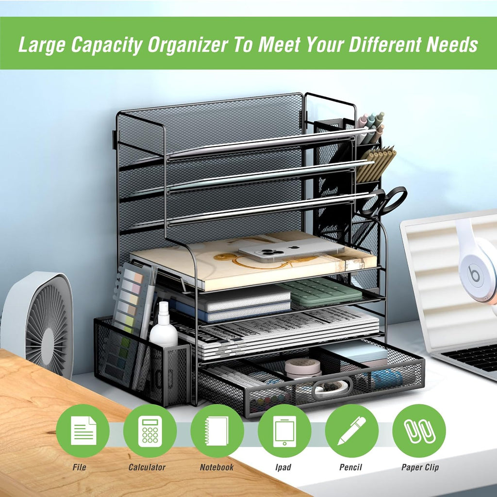 7-Tier Desk Organizer with Drawer