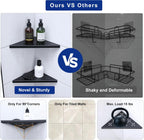 Black 10" Corner Shower Shelf