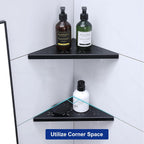 Black 10" Corner Shower Shelf