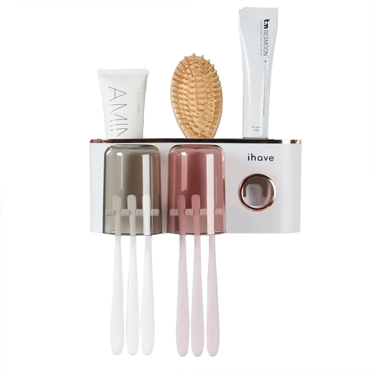 Toothbrush Holders With Toothpaste Dispenser