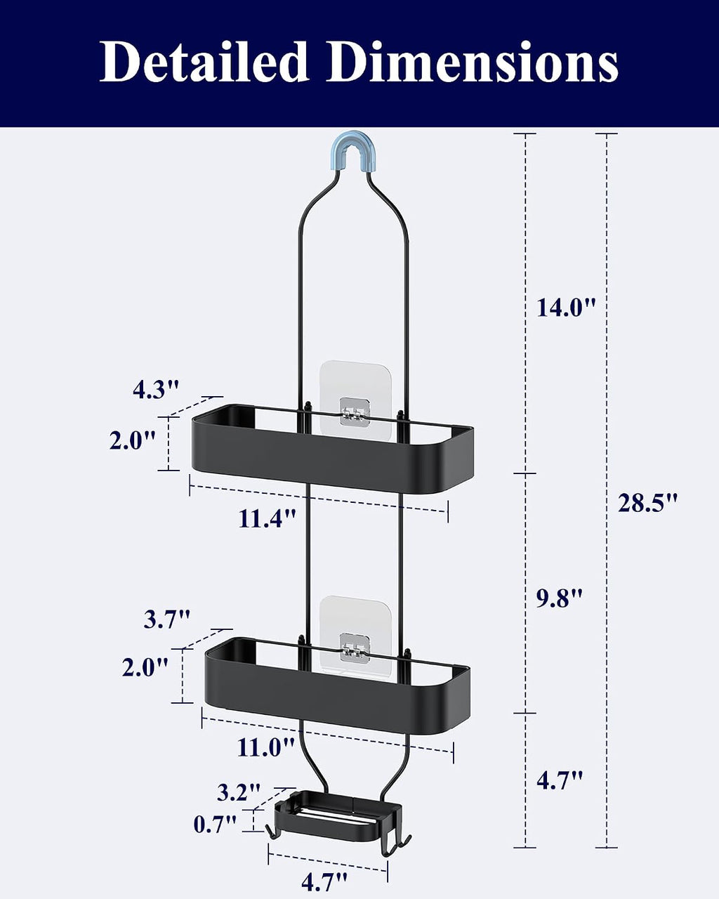 Black Hanging Shower Caddy