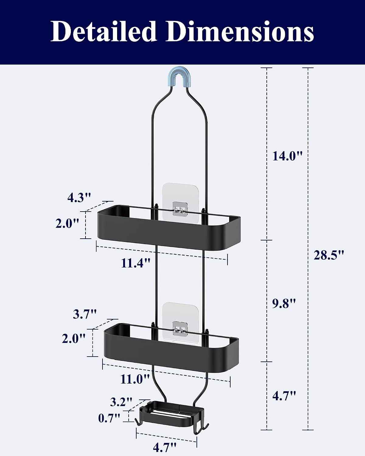 Black Hanging Shower Caddy