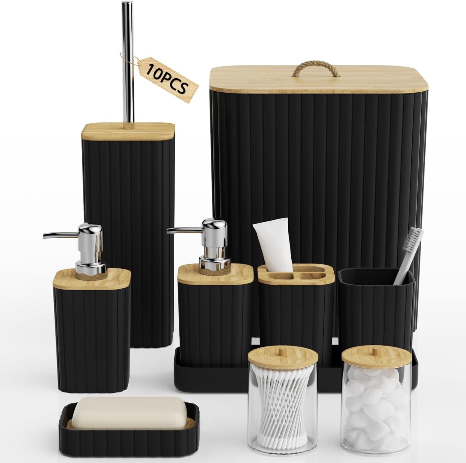 10PC Blcak Bathroom Accessories Set 