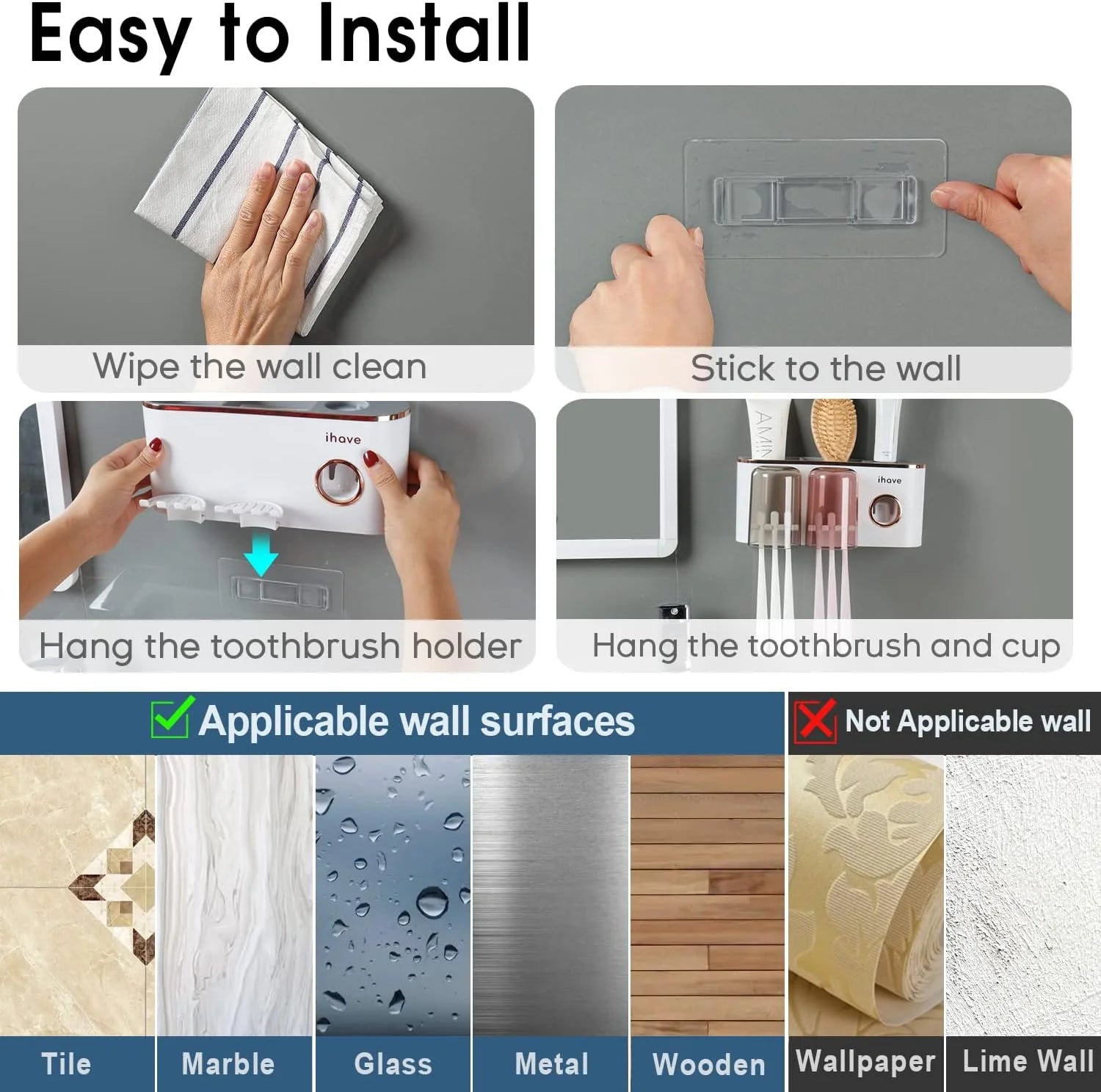Toothbrush Holders With Toothpaste Dispenser