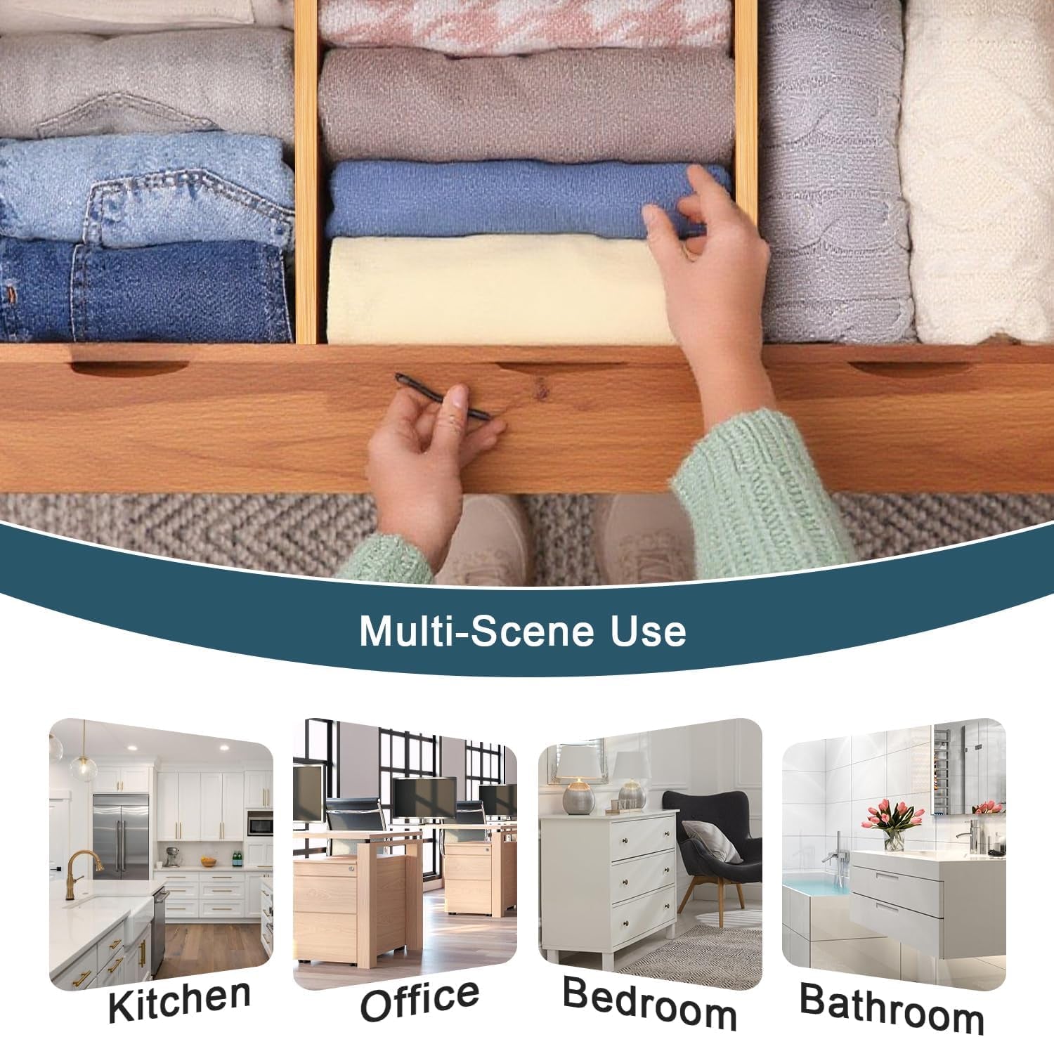 Expandable Bamboo Drawer Dividers