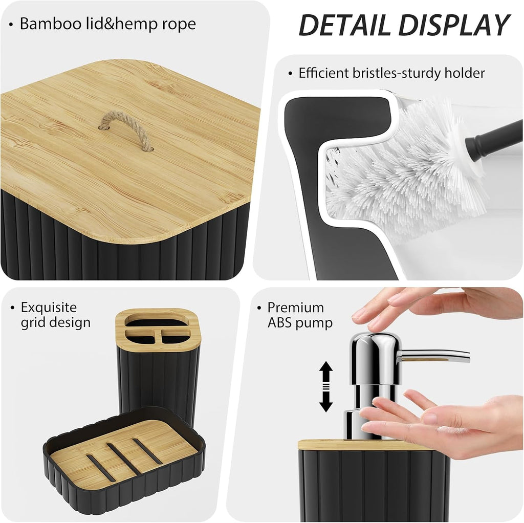 10PC Blcak Bathroom Accessories Set 