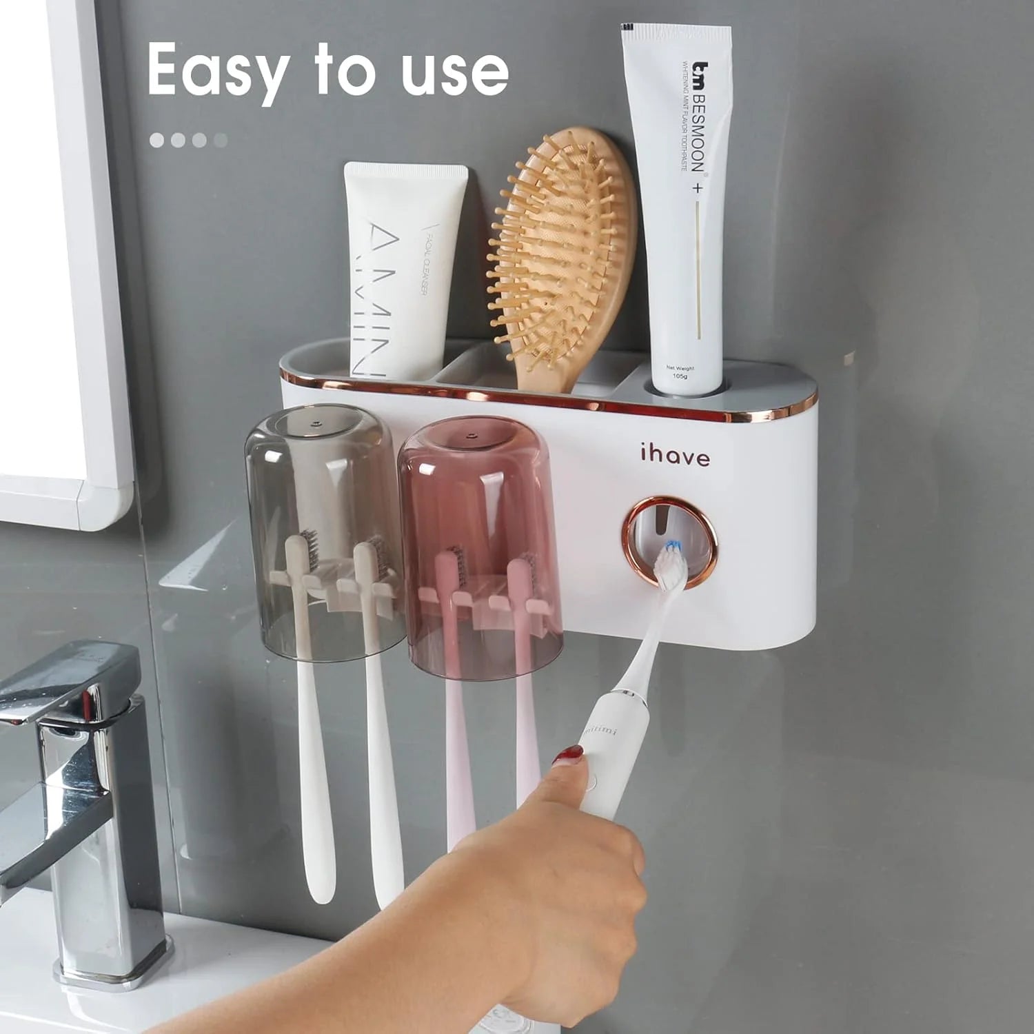 Toothbrush Holders With Toothpaste Dispenser