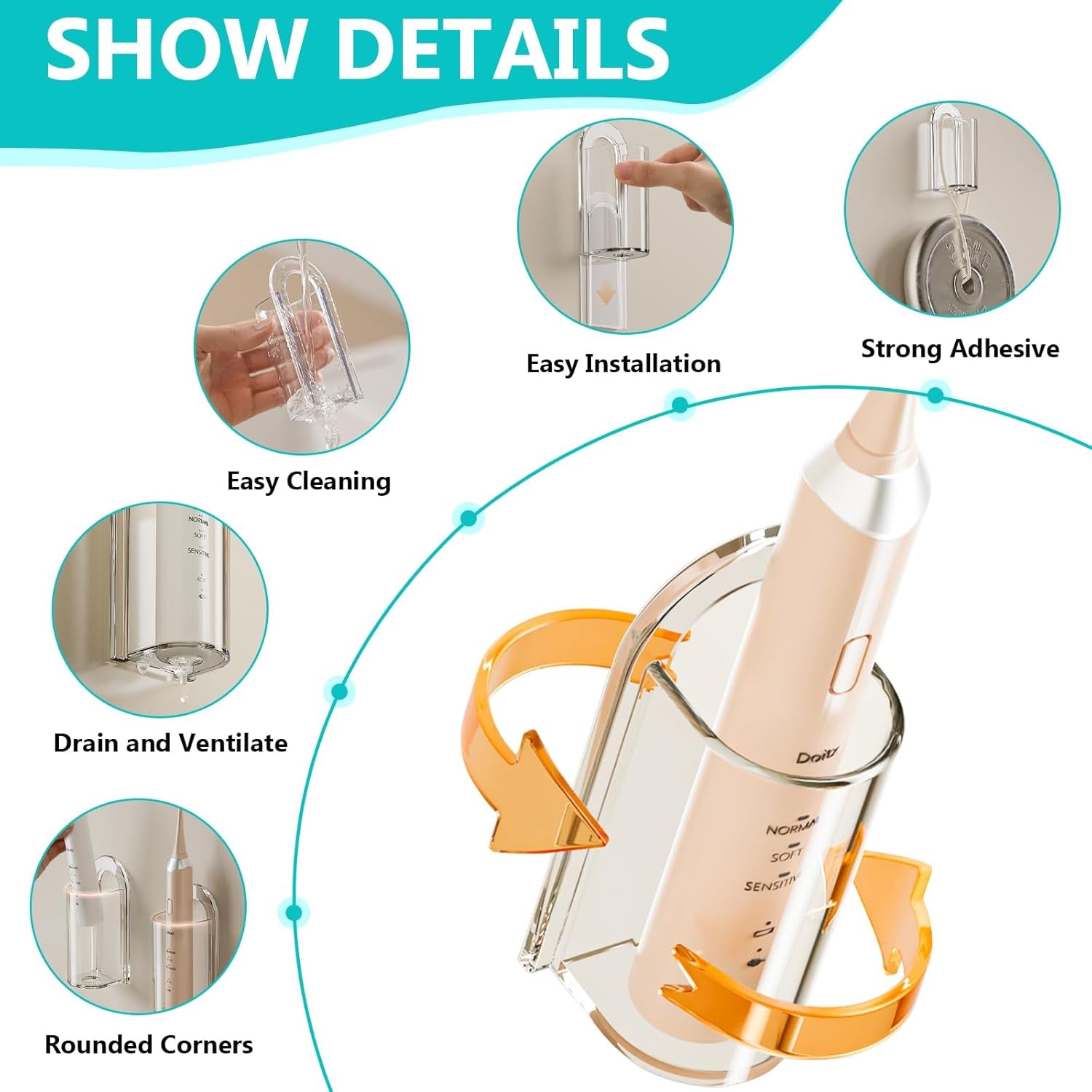2 Pack - Electric Toothbrush Holders 