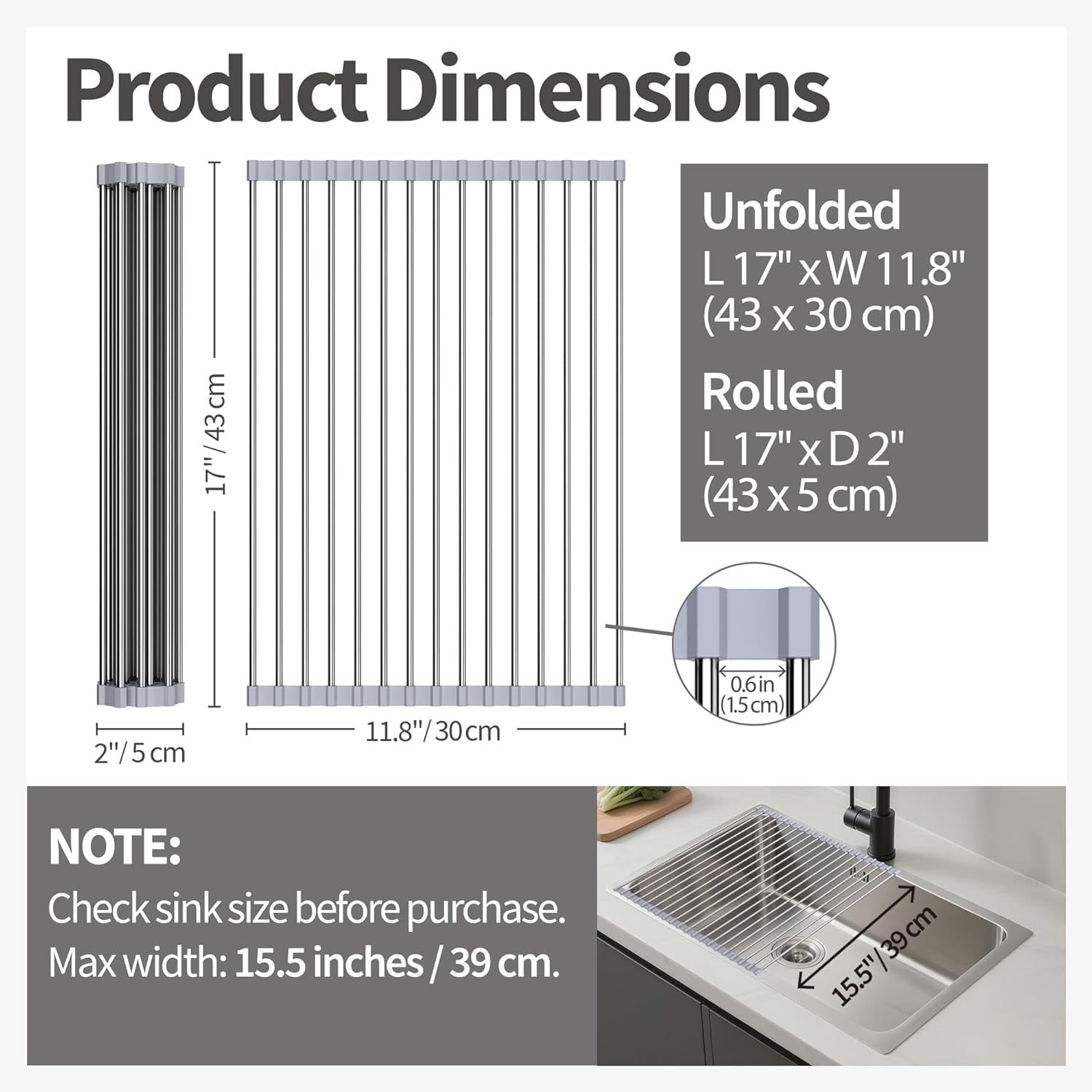 Drying Rack with Roll up & Over Sink 
